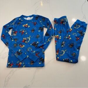 Hanna Andersson Pajamas Marvel Avengers Organic Cotton Blue Size 10 Kids Unisex
